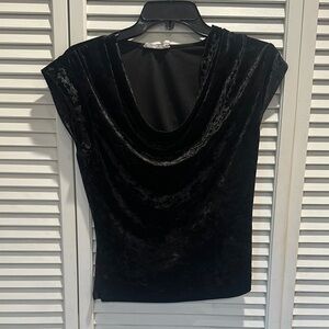 Lush Black Fitted Cowl Neck Blouse
